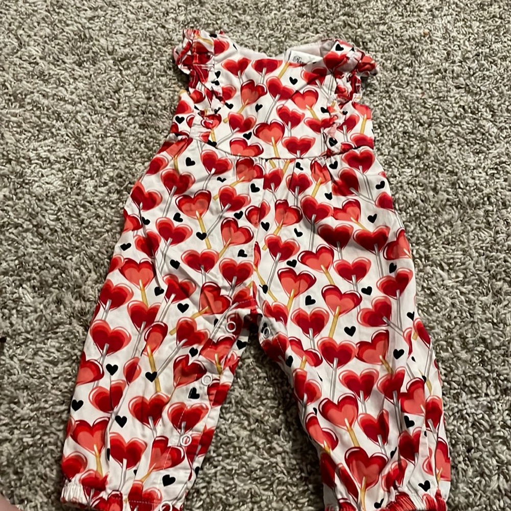 Heart lollipop print romper